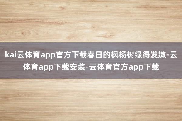 kai云体育app官方下载春日的枫杨树绿得发嫩-云体育app下载安装-云体育官方app下载