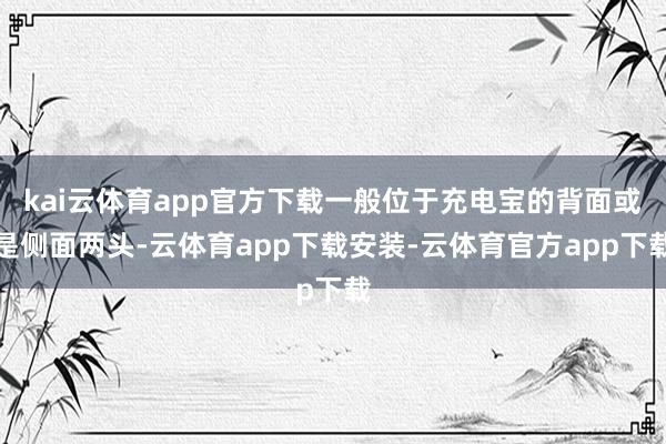 kai云体育app官方下载一般位于充电宝的背面或是侧面两头-云体育app下载安装-云体育官方app下载