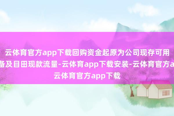 云体育官方app下载回购资金起原为公司现存可用现款储备及目田现款流量-云体育app下载安装-云体育官方app下载