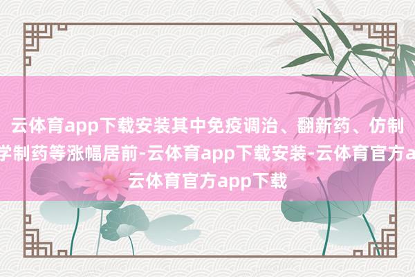 云体育app下载安装其中免疫调治、翻新药、仿制药、化学制药等涨幅居前-云体育app下载安装-云体育官方app下载